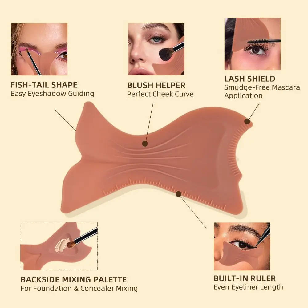 Siliconen materiaal oogmake-up assistent multifunctionele vloeibare foundation oogschaduw applicator oogmake-up eyeliner kleurenpalet