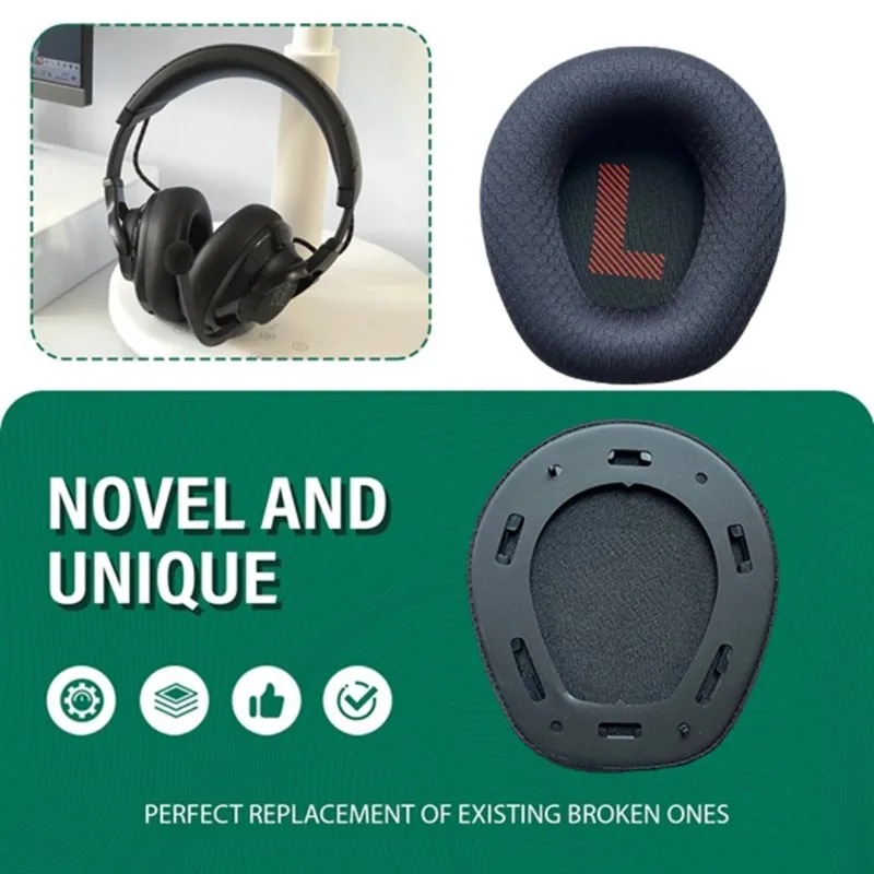 newA10R Soft Earpads Cushion for QUANTUM Q100 Bluetooth Headphones Replacement Earpads Football Net Memory Sponge Earmuffs