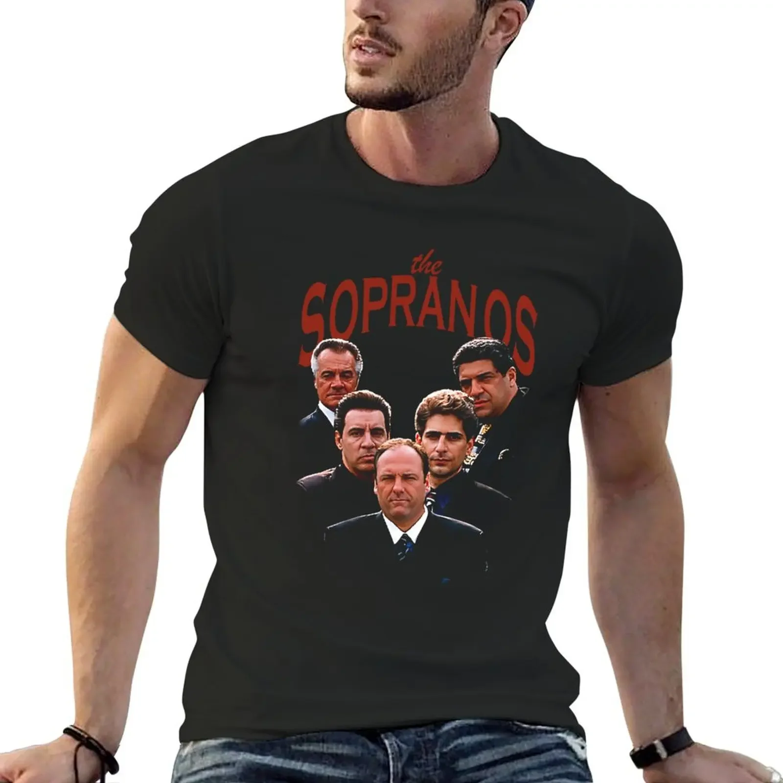 

The Sopranos - TV Show black T-Shirt plus sizes anime tshirt cute clothes Men's t-shirt