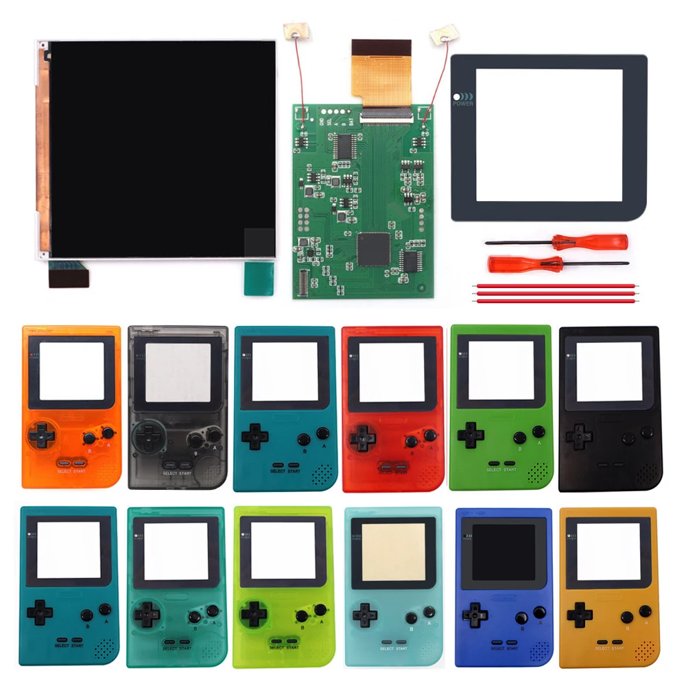 HISPEEDIDO GBP IPS LCD Backlight Screen kit OSD Menu Retro Pixel LCD Mod Kit For Game Boy Pocket With Pre-trimmed Shell