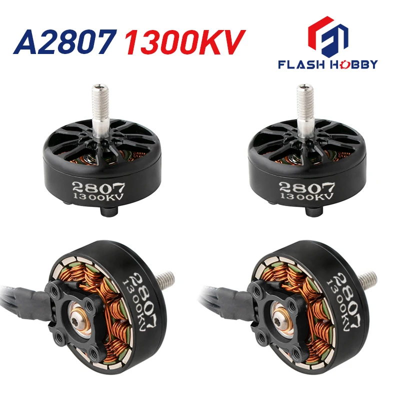 

4 шт. FLASHHOBBY A2807 2807 1300KV 4-6S бесщеточный двигатель для FPV Freestyle 7 дюймов дальнего действия LR7 дроны DIY Запчасти