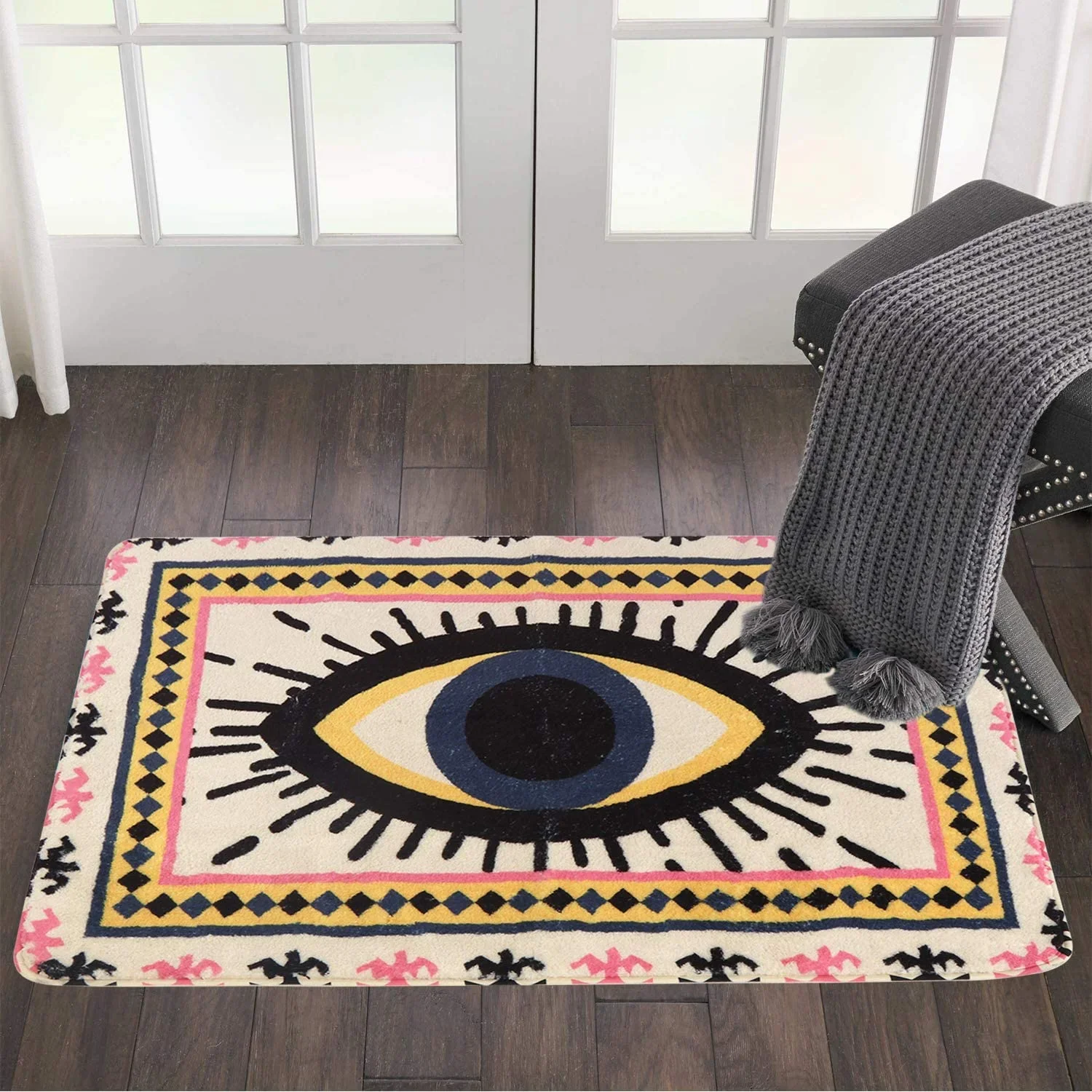 

Evil Eye Carpet Soft Non-Slip Welcome Doormat Easy Clean Living Room Bedroom Kitchen Entrance Floor Mats Home Decoration