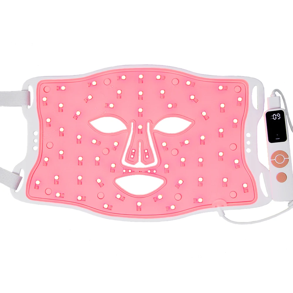 Professional red led light therapy facial mask black led light therapy near infrared and blue light colors silicon face mask