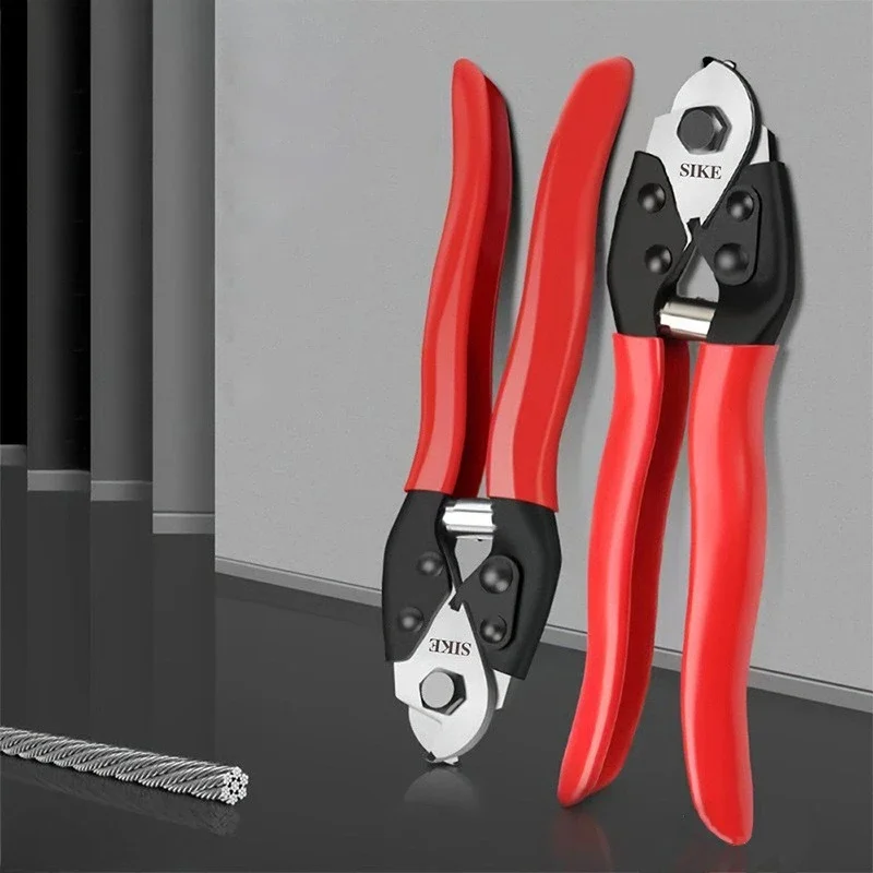 

8-дюймовые пластиковые кусачки для стального троса, экономящие усилия, для резки тормозных тросов, для ремонта дома и гаража, прочные плоскогубцы