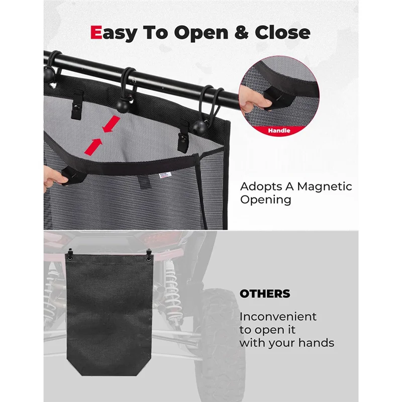 

A78Z-Trash Sack For Your Utv Atv Universal Accessories Mesh Trash Bag Vinyl Compatible For Polaris Rzr Durable