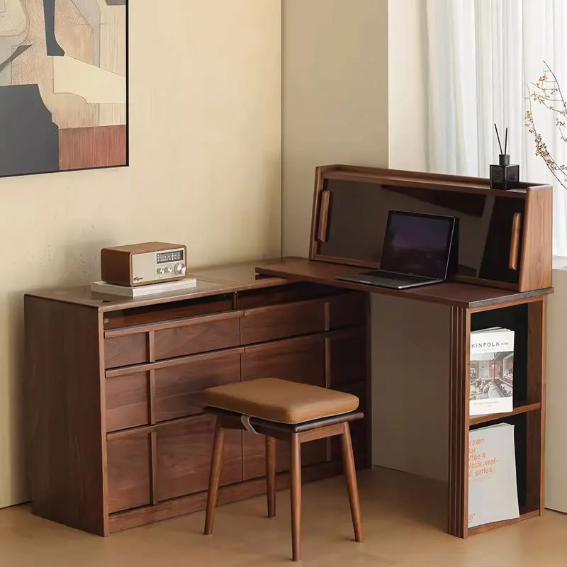 

Customizable North American black walnut dresser chest integrated