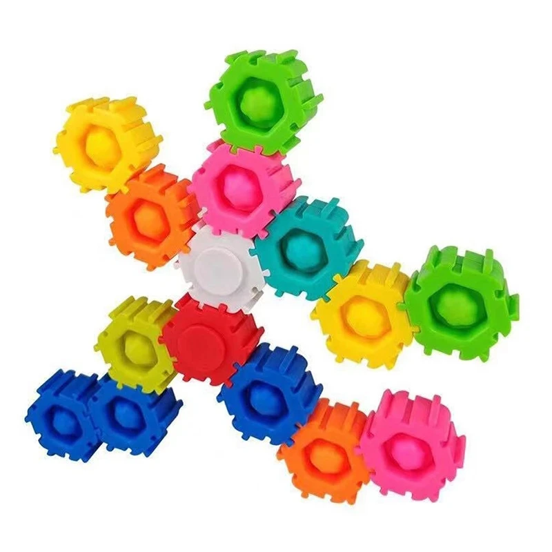 Anti Stress Bubble Spinner Simple Dimple Puzzle Building Blocks Spinning Top Infinite Assembly Kids Education Gyro Fidget Toy