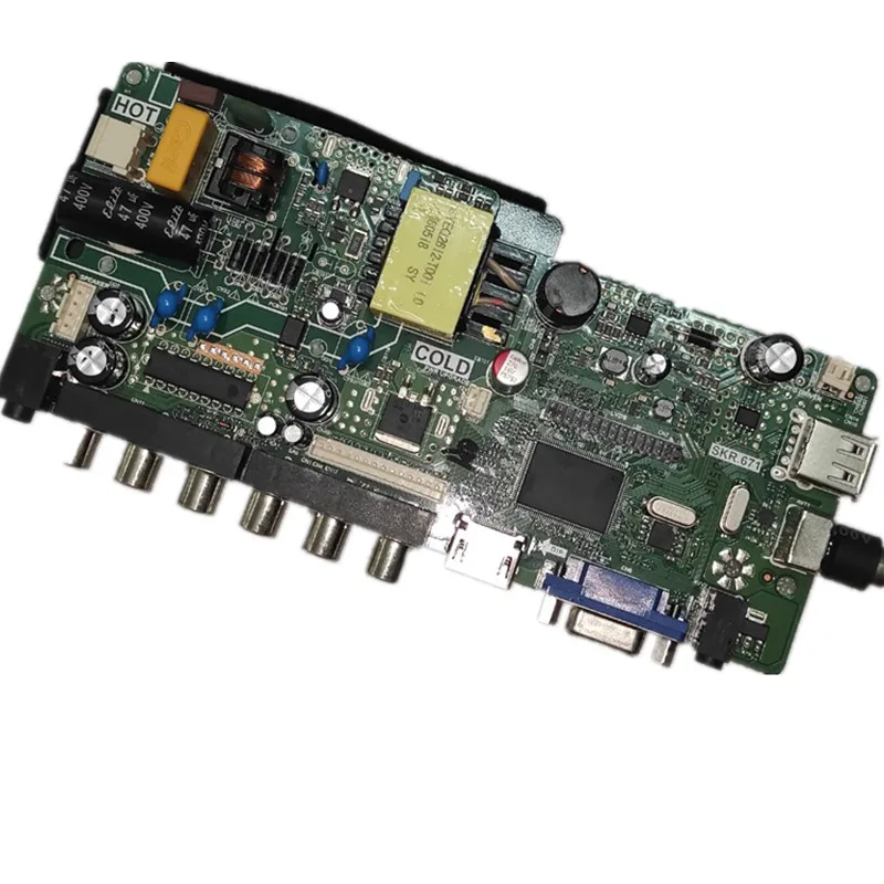 Carte TV de conduite LCD LED, interface HD, télécommande gratuite AV, bon test, SKR.671, 3 en 1