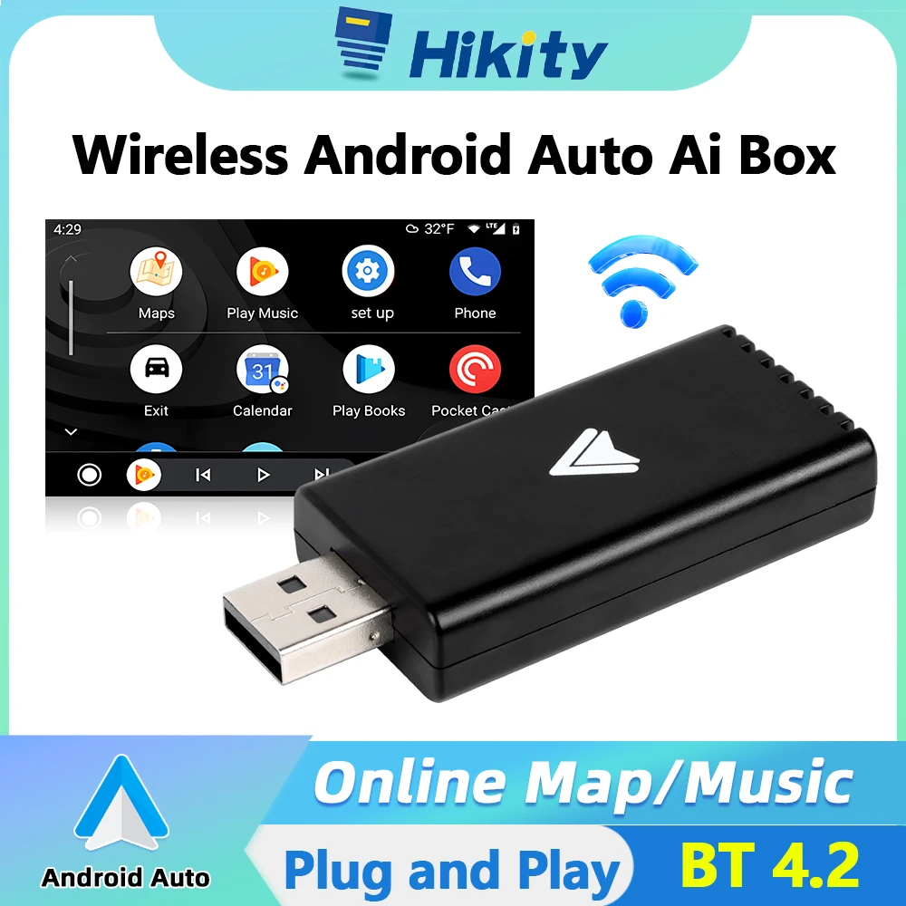 Hikity Android Auto Ai Box Wireless Android Auto Car Play Streaming Box For Volkswagen Audi Toyota Honda Smart Car Radio