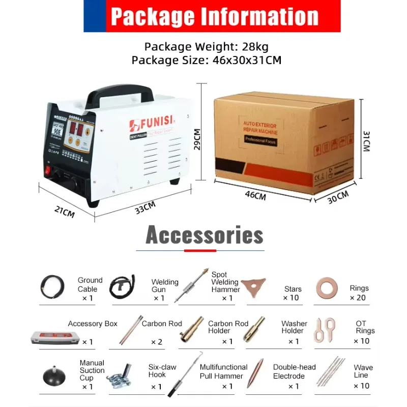 90E Quality Steel Auto Repair Equipment Body Repair Tools Car Dent Puller Spot Welder Body Repair Equipment
