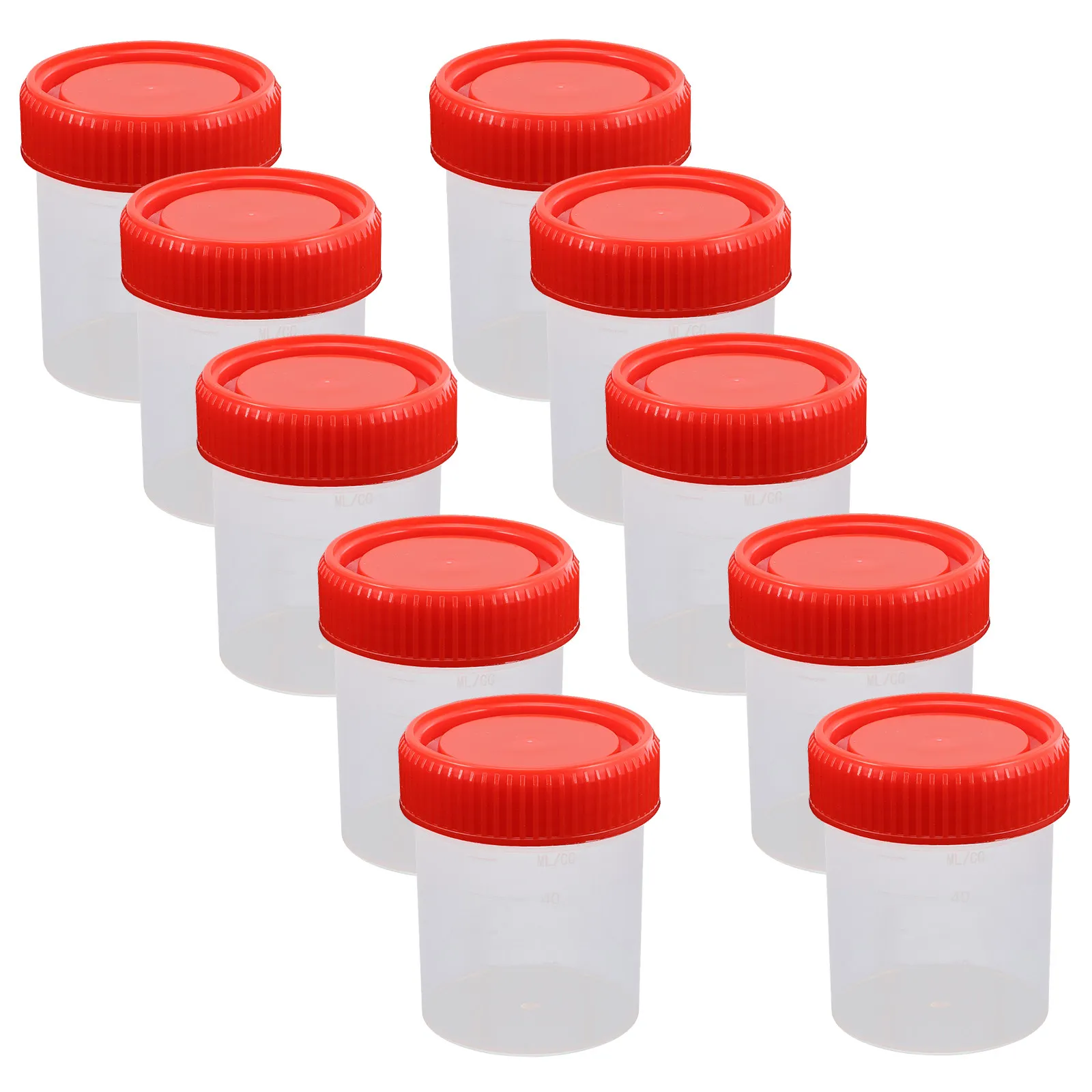 10Pcs Cups Collection Containers Screw Lids Graduated Scale Design for Clinical Diagnostic Testing