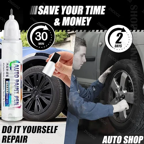 Imagen 2 del producto Pluma de retoque de rueda automotriz, pluma de reparación de pintura, negro brillante, mate, negro, plateado, gris, accesorios para el cuidado de la pintura automotriz