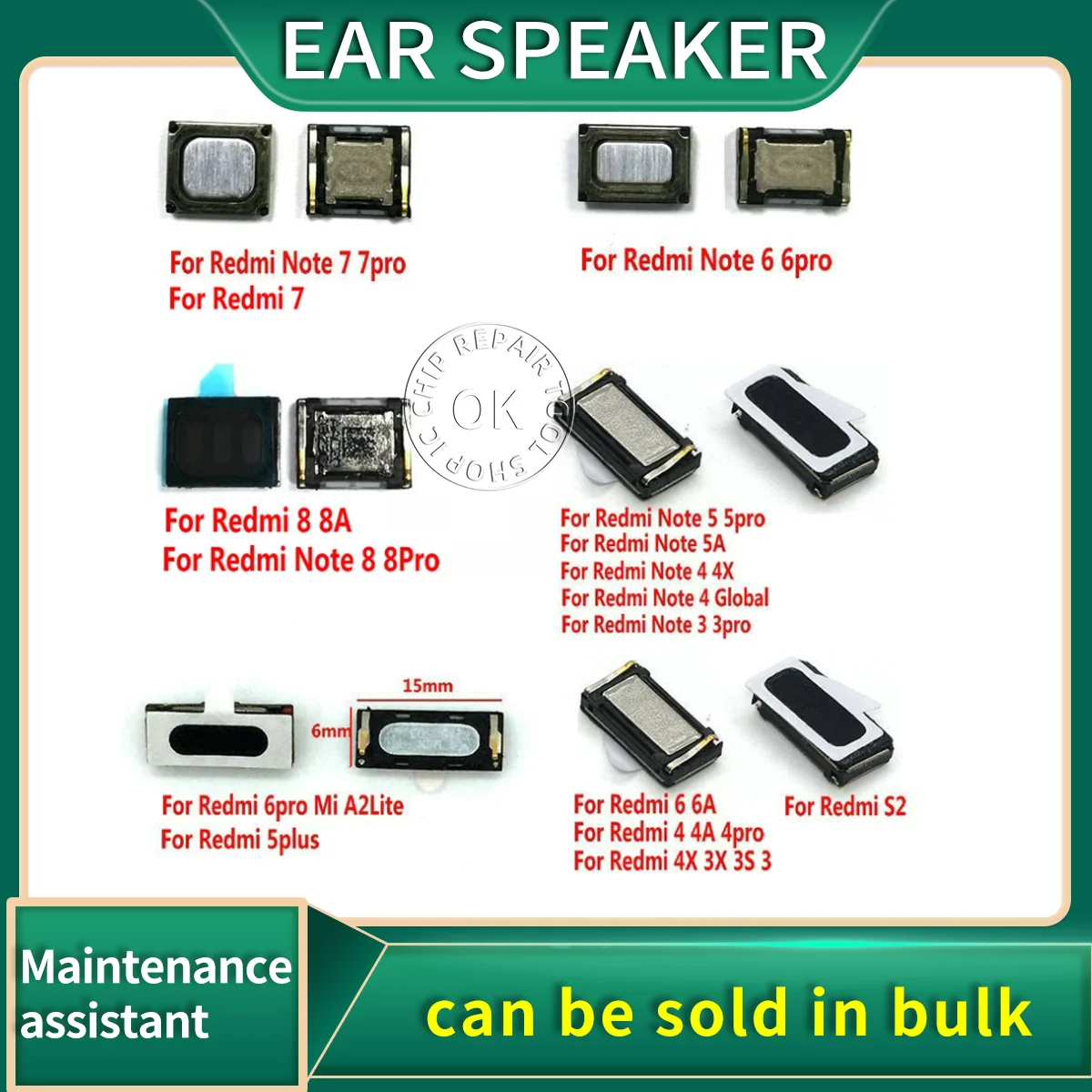 New Built-in Earphone Earpiece Top Ear Speaker For XiaoMi Redmi Note 8 7 6 5 5A Redmi 8A 7A 6A 5 4 4X 4A 3 3X 3S Pro S2 Global