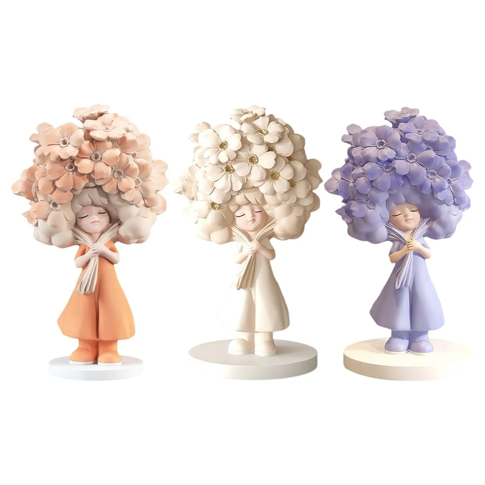 

Статуэтка девочки с цветами, настольное украшение, центральный элемент с нескользящей основой, милая девушка, статуэтка для стола, патио, камина, комнатный шкаф