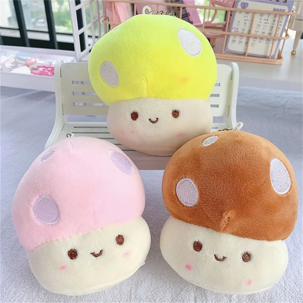 Bag Pendant Car Key Ring Stuffed Toy Mushroom Plush Keyring Vegetables Plush Pendant Mushroom Plush Doll Mushroom Keychain