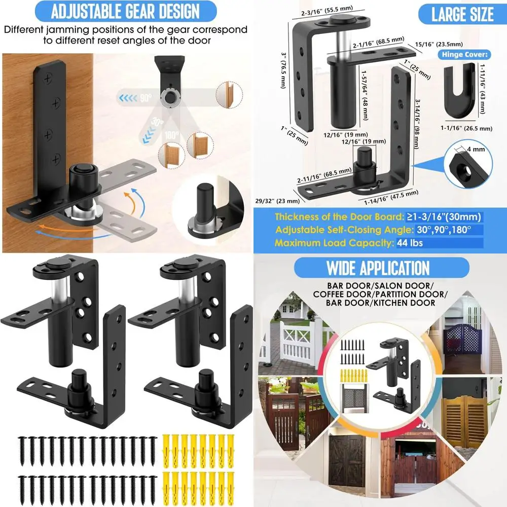

Stainless Steel Heavy-Duty Self-Closing Hinges for Double Swing Doors, Suitable for Patio Doors (2 Pack, Large)
