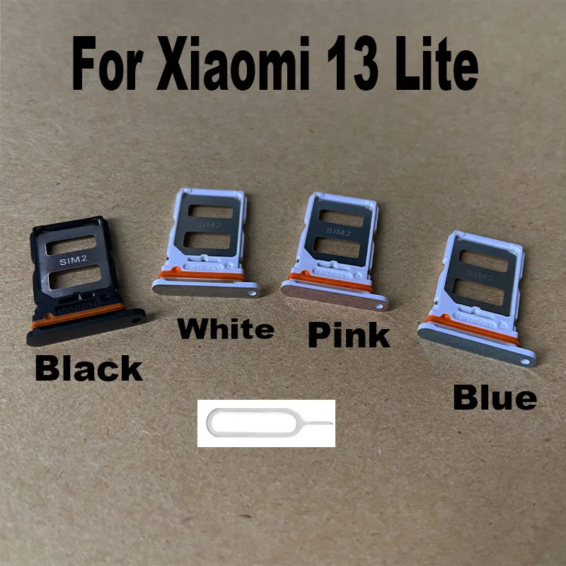 New For Xiaomi 13 Lite Sim Card Tray Slot Holder Socket Adapter Connector Repair Parts Replacement