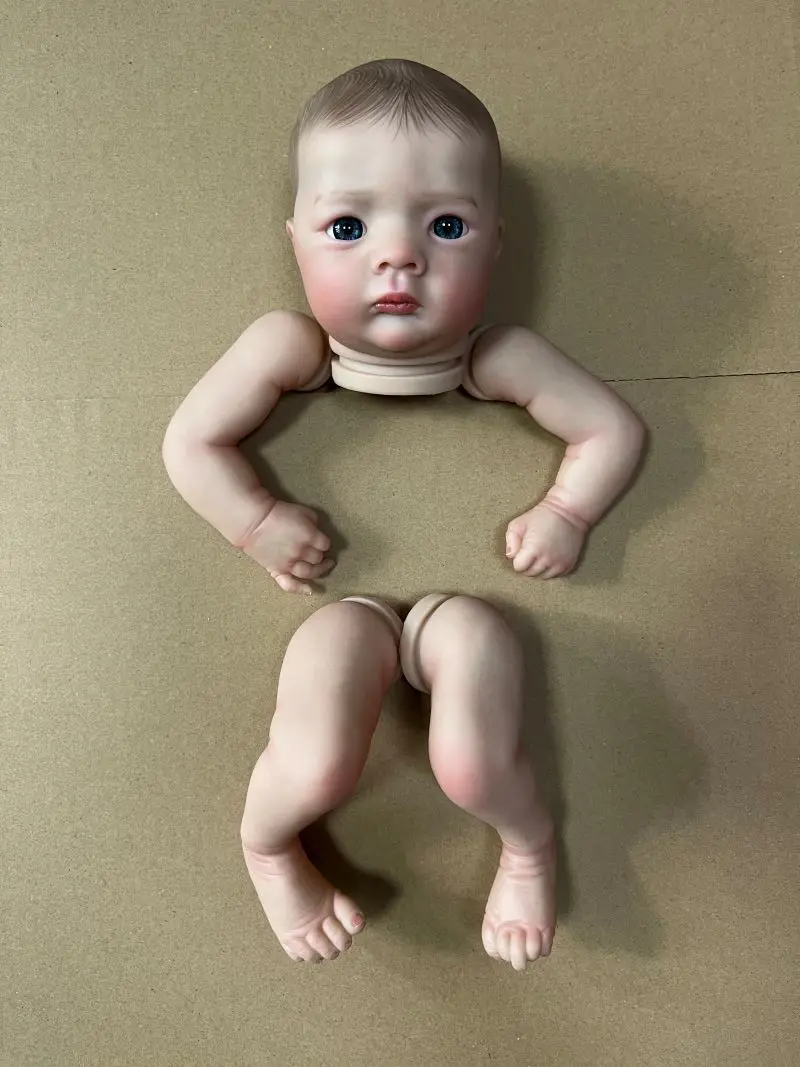 NPK 19inch Painted Kit Jule with Cloth Body Lifelike Reborn Doll Kit Unfinished Doll Parts