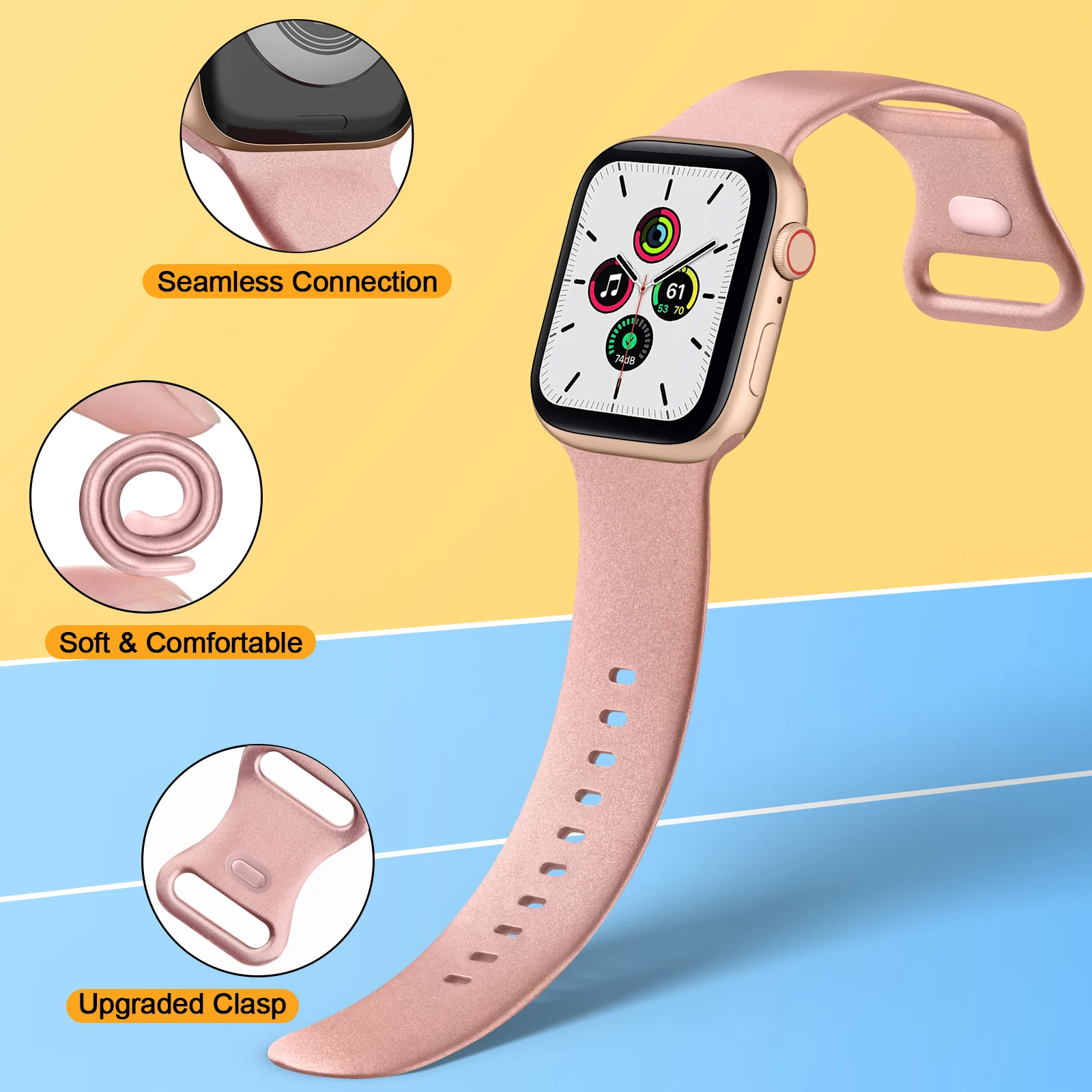 Zachte TPU Horlogeband Voor Apple Watch Band 44Mm 40Mm 45Mm 49Mm 41Mm 38Mm 42Mm Band Voor Iwatch Ultra 8 7 6 5 4 3 2 1 Se Armband