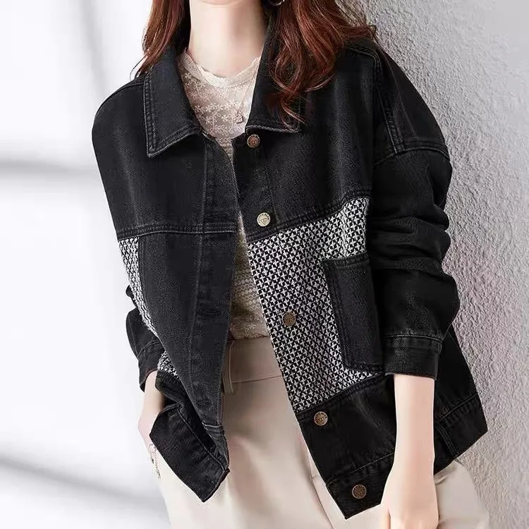 

Faionable ort Denim Jaet Женская брендовая бирка Removed Street Sle Top на пуговицах Повседневная весенняя верхняя одежда