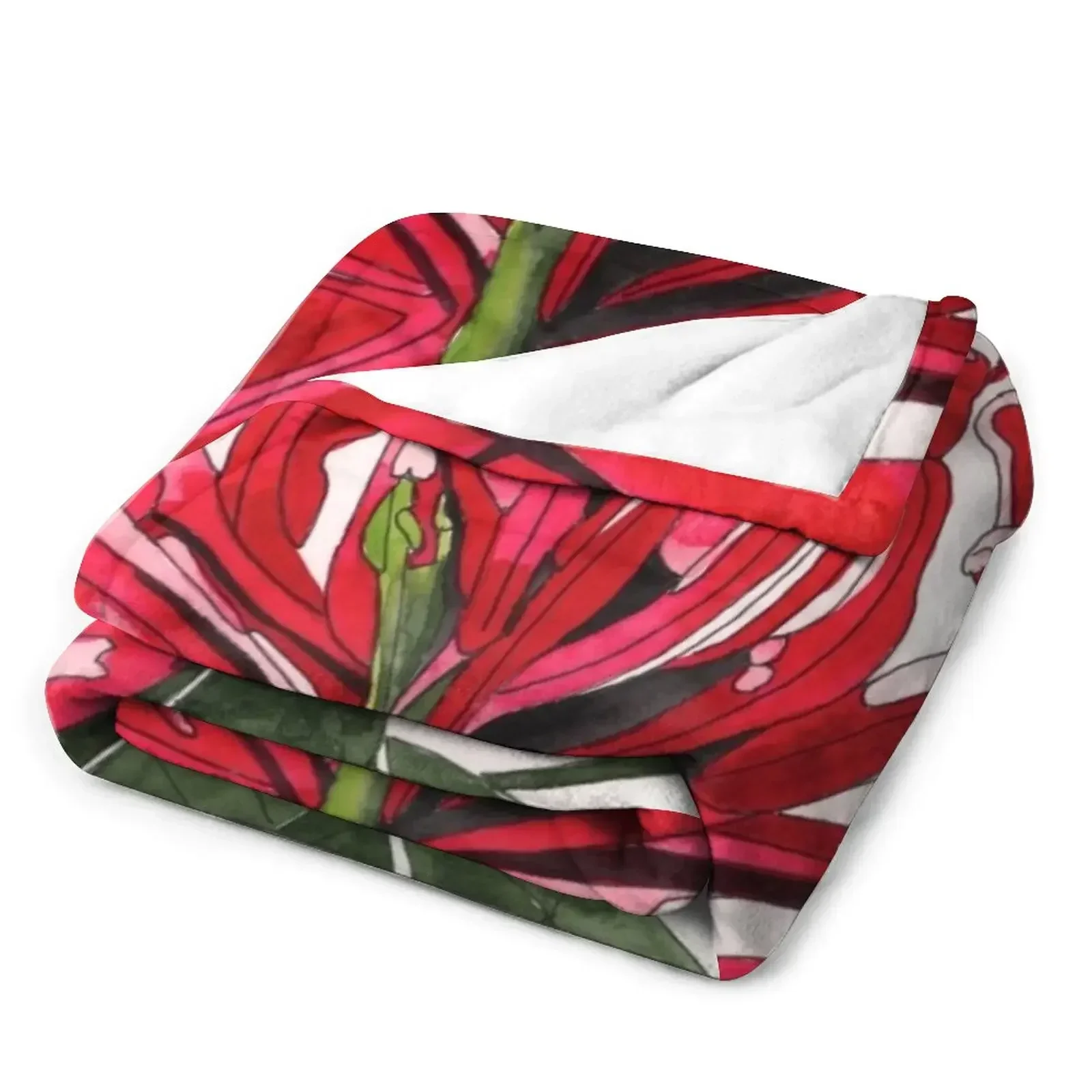 New Waratah flower red Australian Flora Throw Blanket Picnic Hairys Warm Blankets