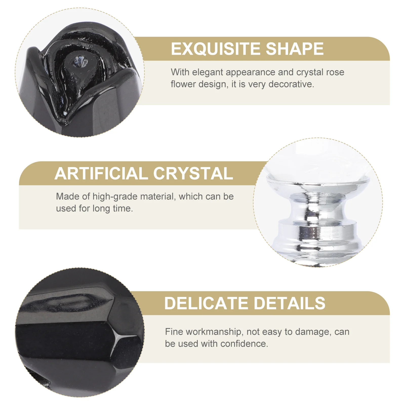 

6 шт., кристально прозрачная ручка для ящика, элегантный цветочный дизайн, современные мебельные аксессуары, долговечные антизапотевающие ручки для ящика