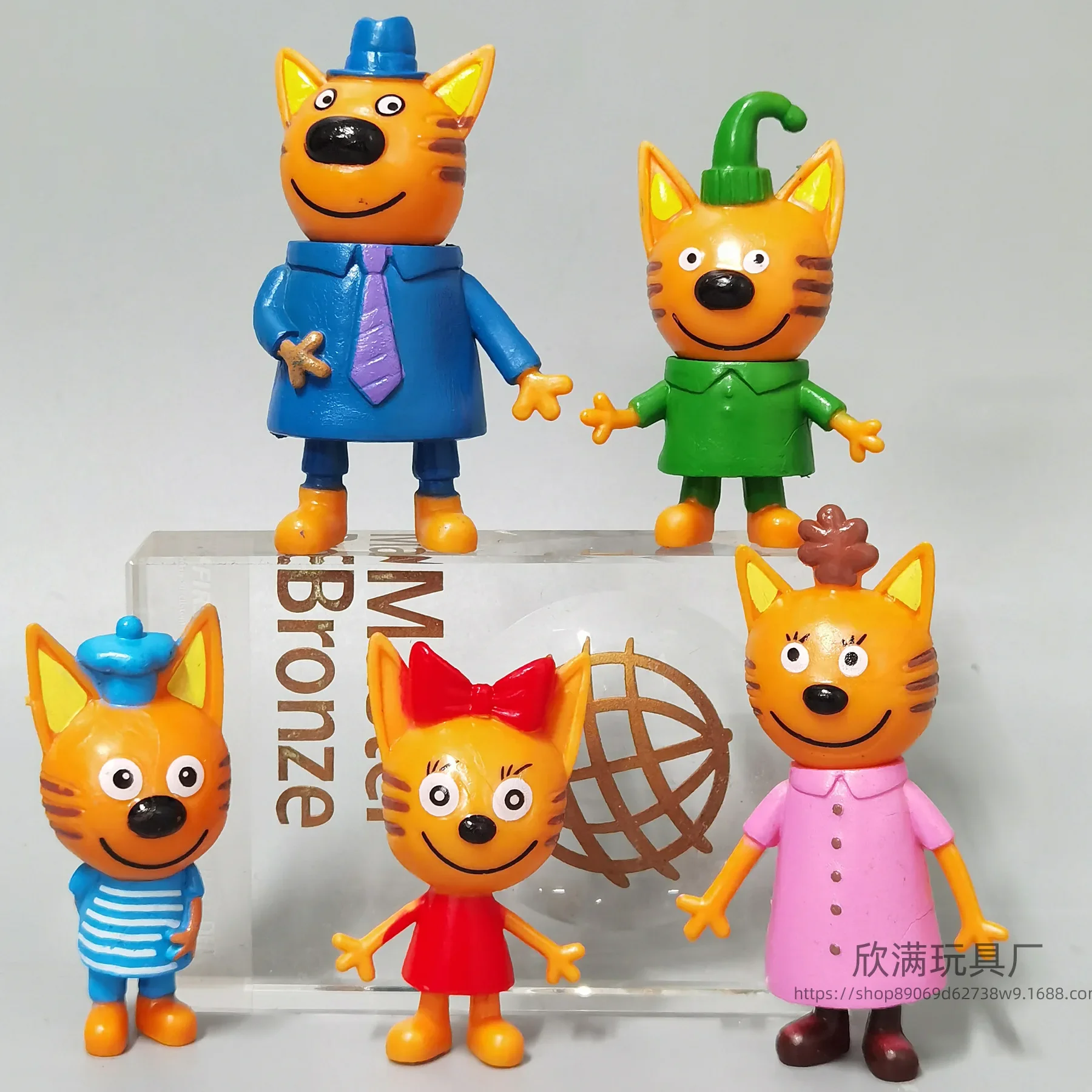 6-8 CM 5 Pcs/Set Russian Three Little Kittens Action Figure Toys Cartoon Anime Happy Cats TpnkoTa Model Child Christmas Gifts