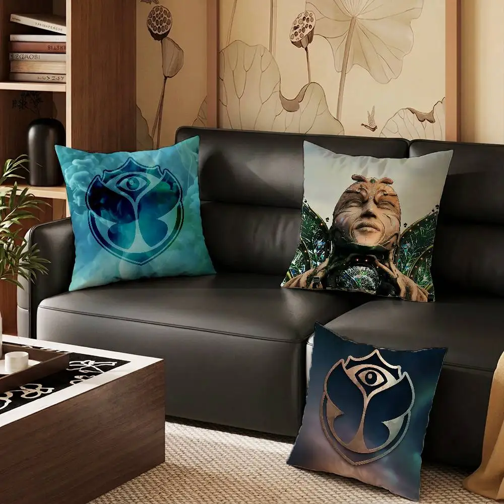 tomorrowland Pillow Case Anti-dustmite Pillowcase Invisible zipper silky short plush Sofa cushion cover