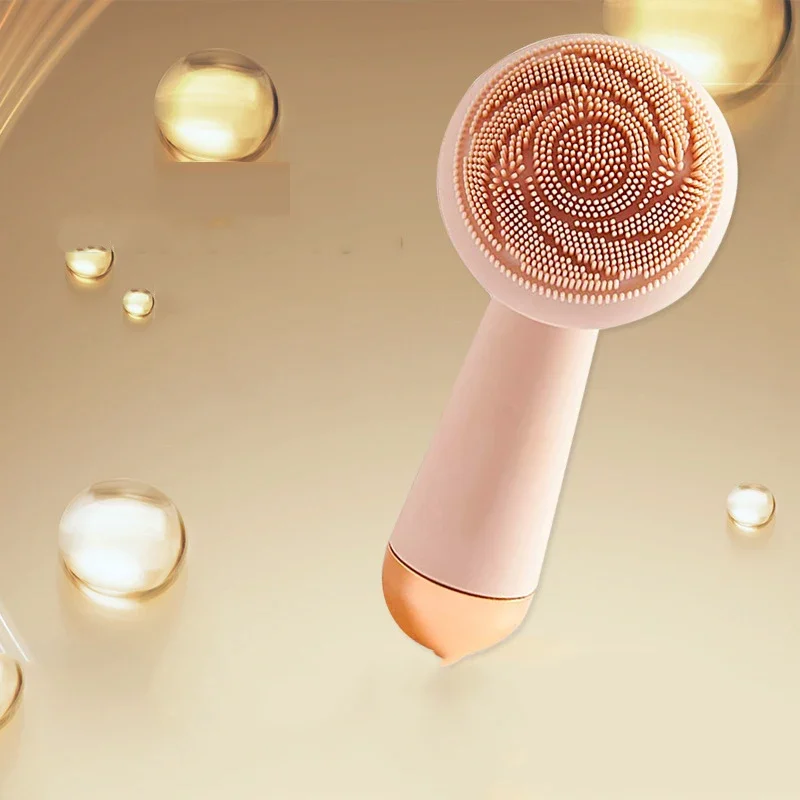 Household Portable Electric Facial Cleaner Deep Pore Cleansing Silicone Vibration Massager Brush Rechargeable Cleansing Device