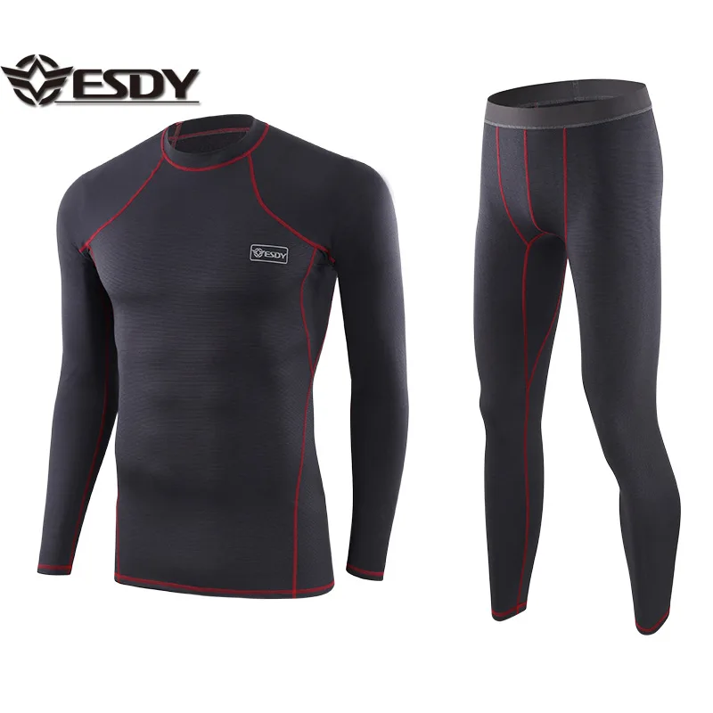 ESDY Outdoor Sports Men's Function Training Underwear European and American Training Warm Long Johns Breathable Sportswear A158