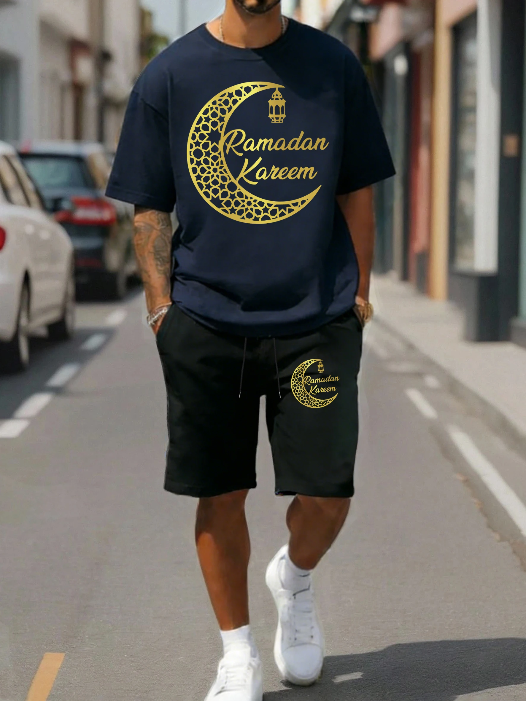 

Lucky Year Of The Horse 2026 Print Sportsuit Men Fashion Cotton Clothing Drawstring Sport Shorts Unisex Summer Loose T-Shirts