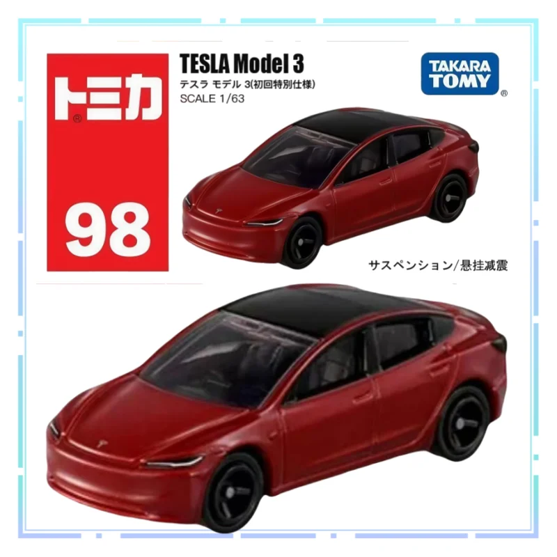 

TOMY Tesla MODEL 3 No. 98 Alloy Car 1/63 TOMICA Simulation Collection Vehicle Decorative Ornaments Model Boys Festival Gifts