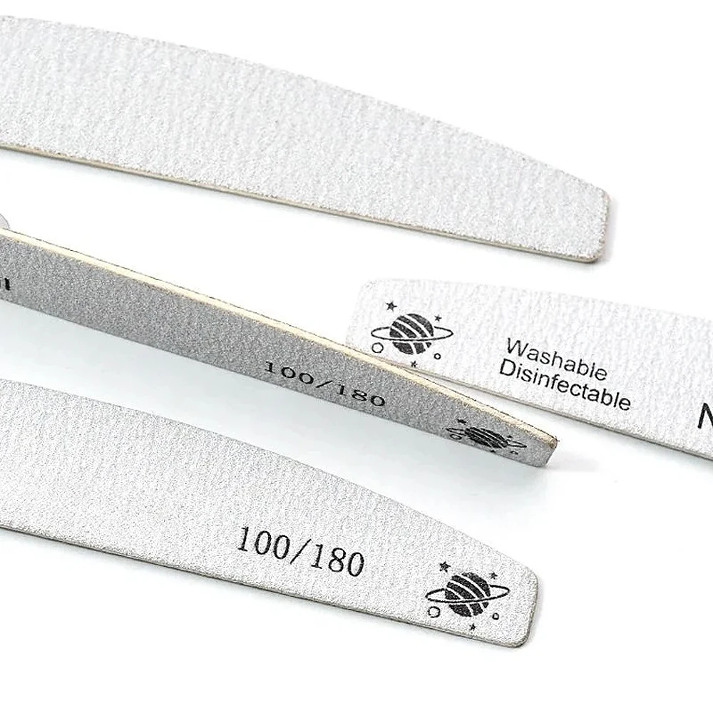 50/100pcs/Lot Macarons Wooden Professional Nail Files 100/180 Grit Polishing Manicure Washable Durable Nail Gel Polish Remover