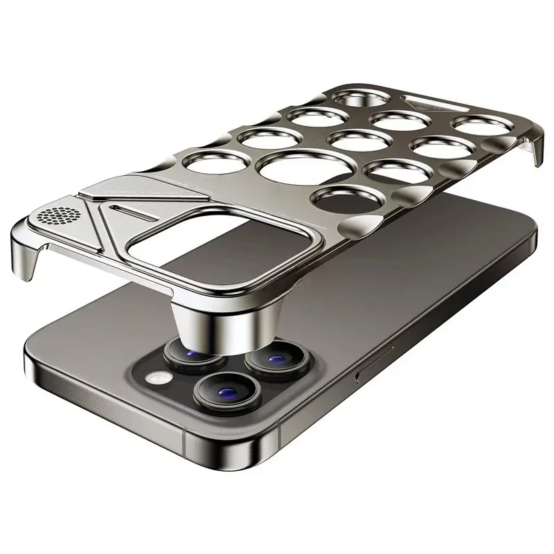 Applicable to Apple 16promax borderless alloy aromatherapy mobile phone case