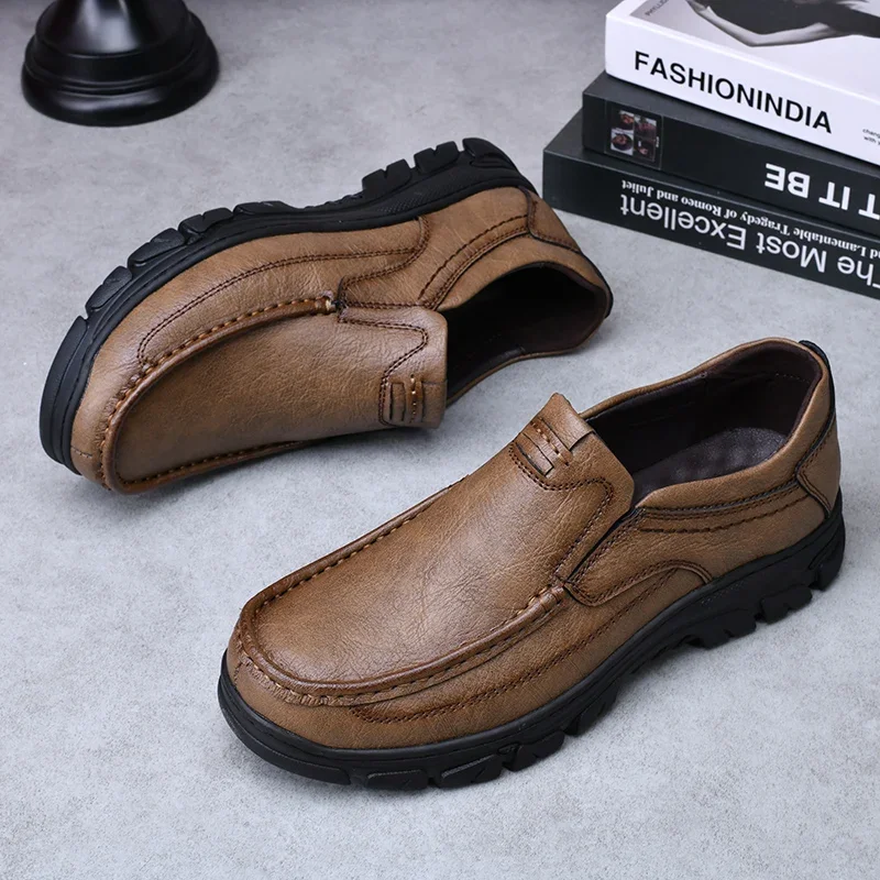 

Dress Loafers Genuine Leather Men's Casual Shoes Platform Flats Leisure Business Loafer for Men Tooling Work Shoes Zapatillas