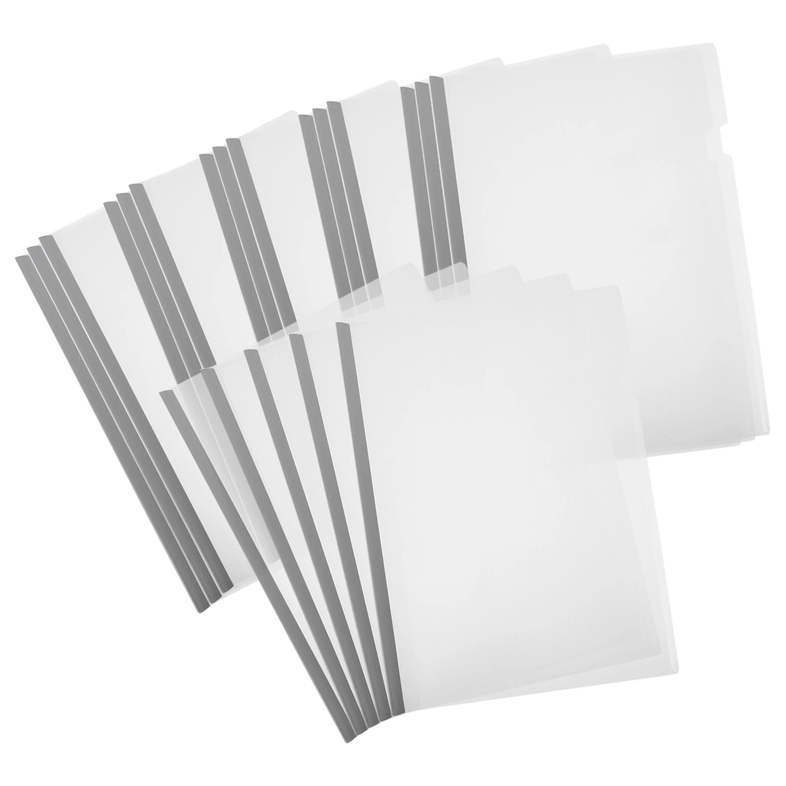 

20pcs Plastic Draw Rod A4 File Folders With Rods Clear Document Holders Report Resume Folders Sliding Bar Clamps Files Organizer