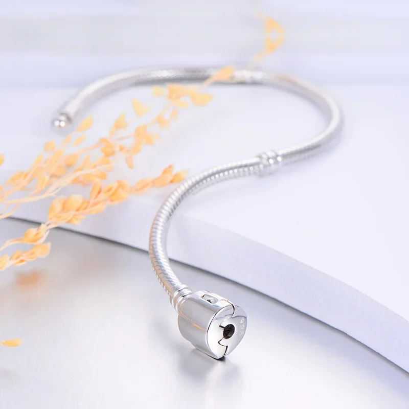 Suyixian Handmade Original Fine Jewelry 925 Sterling Silver Charm Bracelet Soft Smooth Snake Bone Bracelets for Women