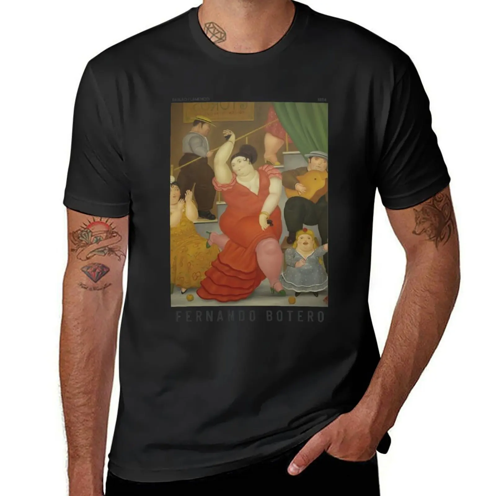 

Fernando Botero - Tablao Flamenco - Exhibition Poster T-Shirt oversizeds customs design your own new edition Men's t-shirts