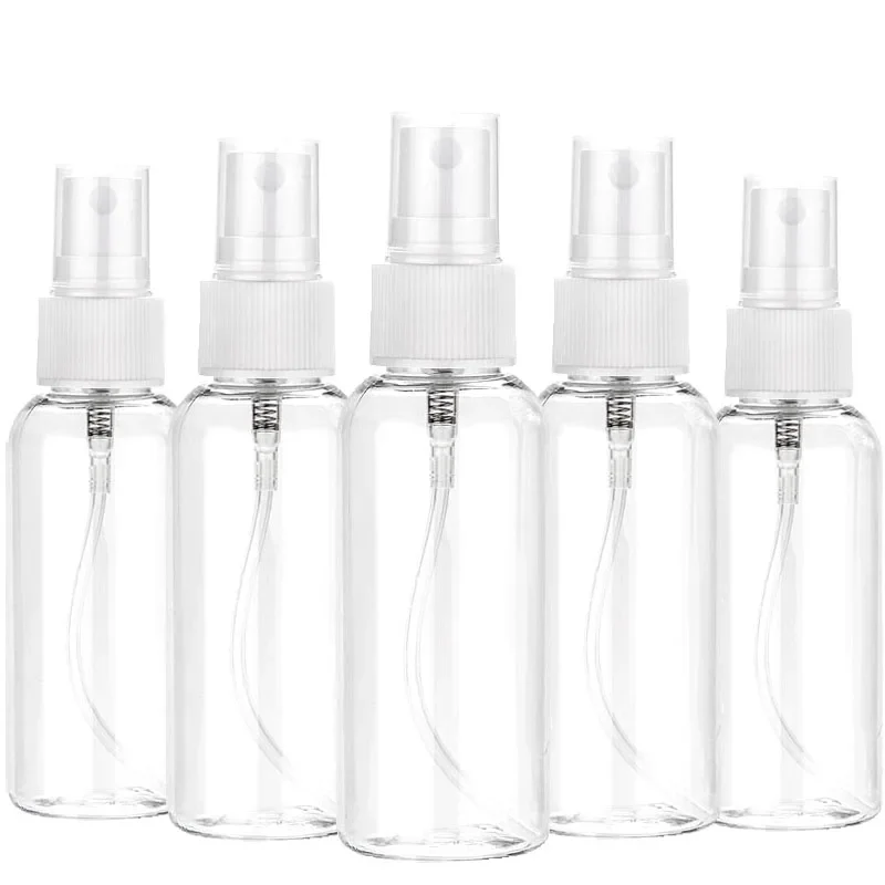 10pcs 10ml 30ml 50ml 60ml 100ml Clear PET Plastic Portable Spray Bottle Empty Perfume Container