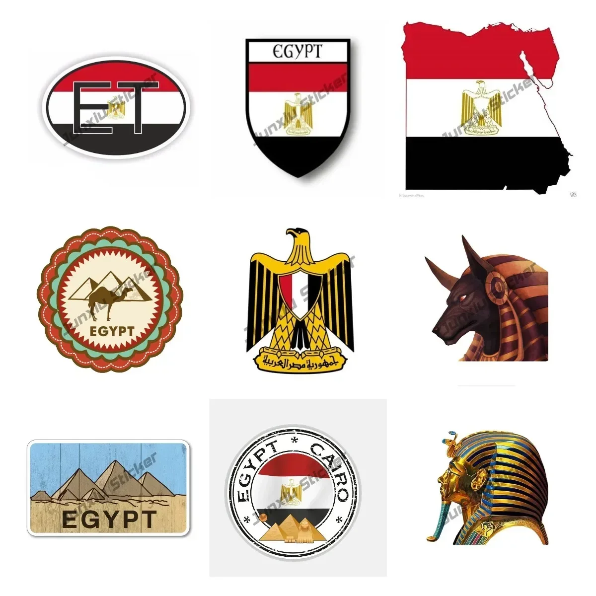 Egypt Flag Decal Sticker Egypt Travel Pyramid Pharaoh Desert Camel Sticker Car Accessories Laptop Window Car Decal KK13cm