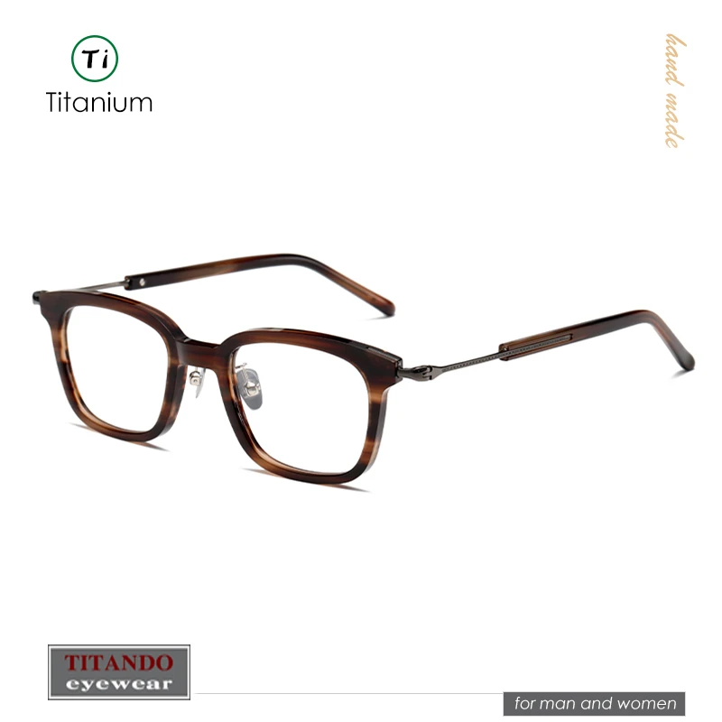 

Japanese Fashion Casual Style Titanium and Acetate Combination Rectangular Glasses Frame MASUNAGA Same Design GMS-124