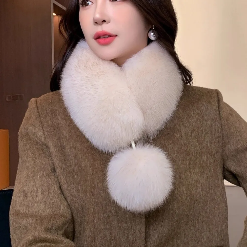 ผ้าพันคอขนเฟอร์เทียมหนานุ่ม อุ่นสบาย พร้อมแม่เหล็ก ผ้าพันคอคลุมคอ สีพื้น ผ้าพันคอสำหรับกิจกรรมกลางแจ้ง