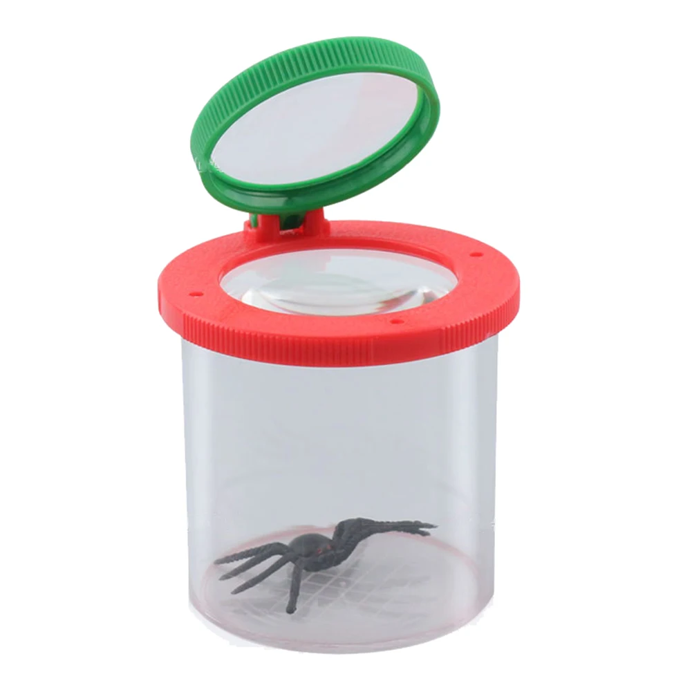 Home Magnifying Glass Children Crawler Spider Insect Observation Box 3X 6X Magnifier Insect Box for Science Nature Exploration