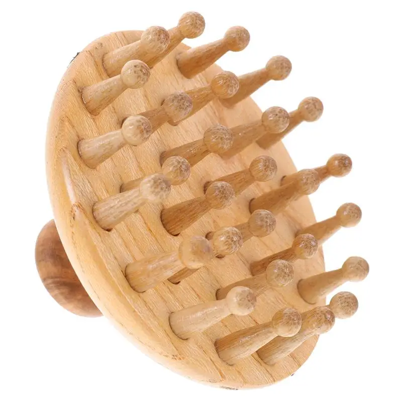 Gift Women Massaging Wooden Head Massage Tool Portable Massage Wide Tooth Hair Combs For Women Comfortable Massage Wide Tooth