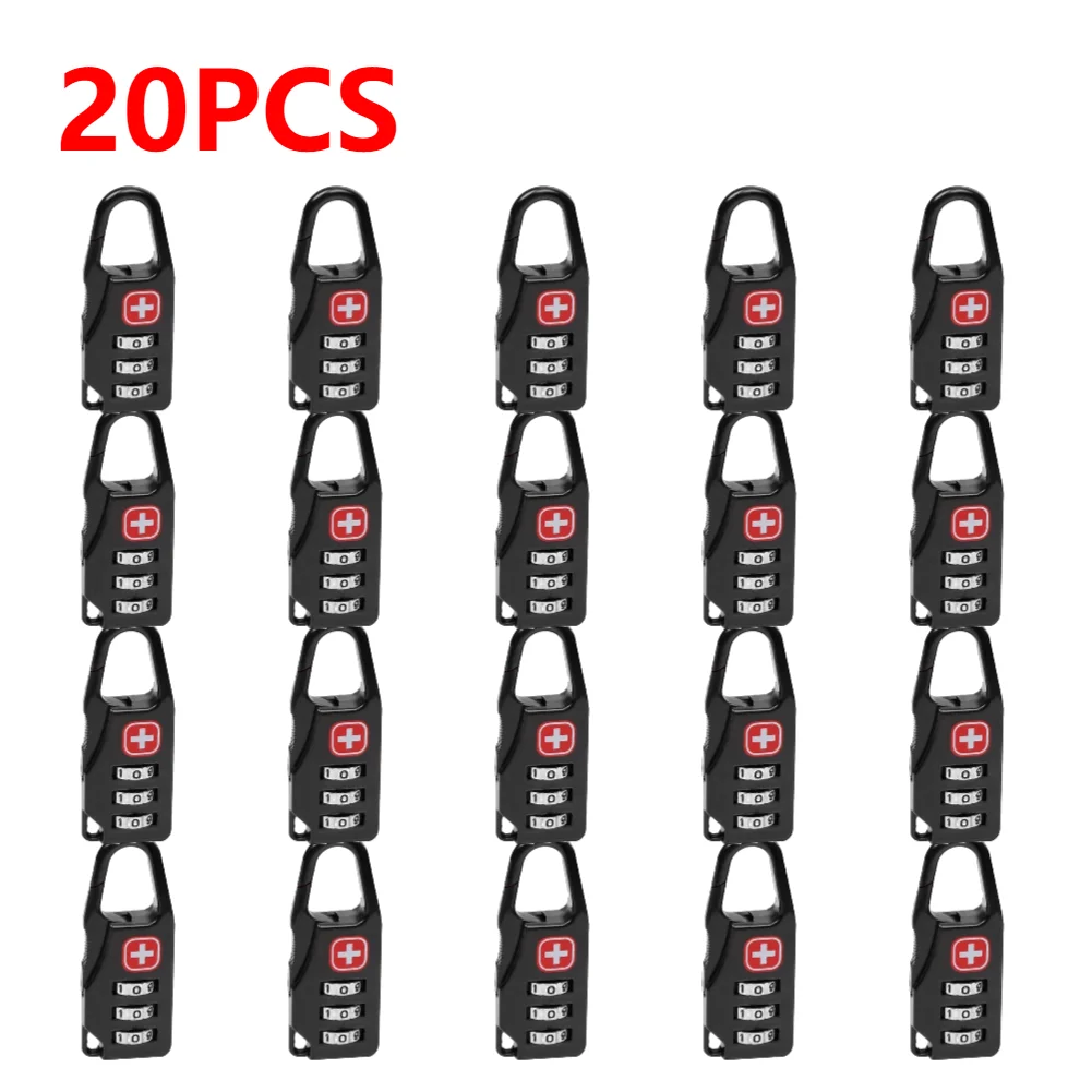 NONE 50-1 Stück Legierung Mini-Schloss Vorhänge schloss Outdoor-Reisegepäck Reiß verschluss Rucksack Handtasche sicher Anti-Diebstahl-Kombination Code-Nummer Schloss 7