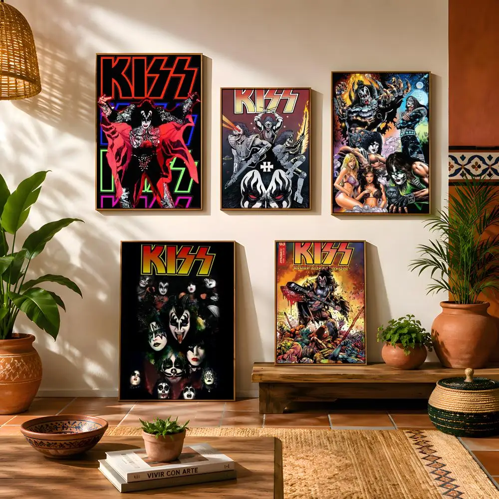 Rock Band K-Kiss Kraft Poster 1PC HD Matte Self Adhesive Wall Art No Frame Waterproof Removable Bedroom Living Room Decor view 3