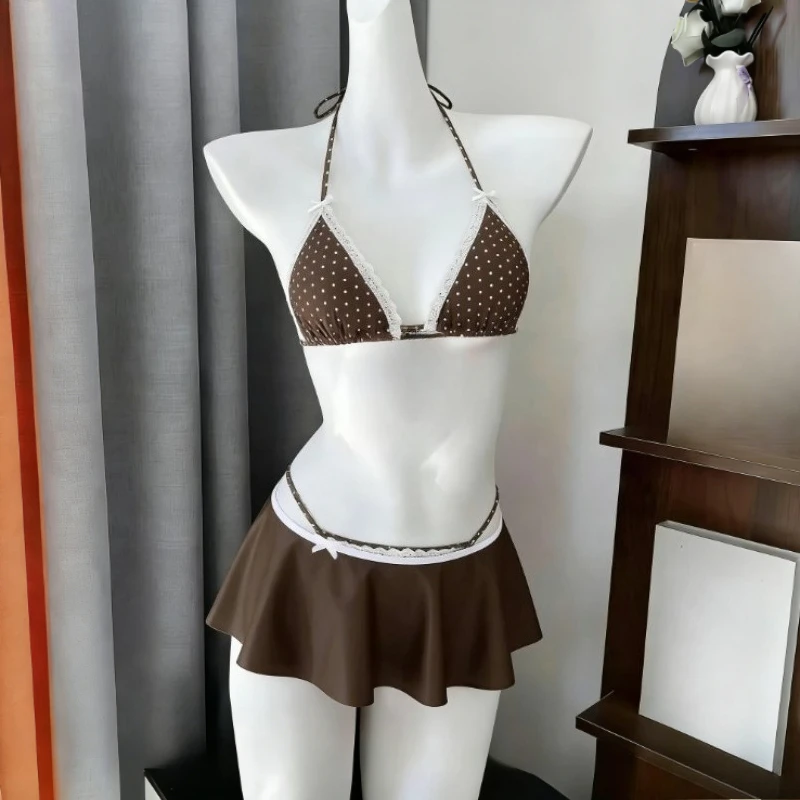 Costume da bagno bikini sexy Y2K da donna con laccetti all'americana e slip a vita bassa, alla moda per l'estate e la spiaggia