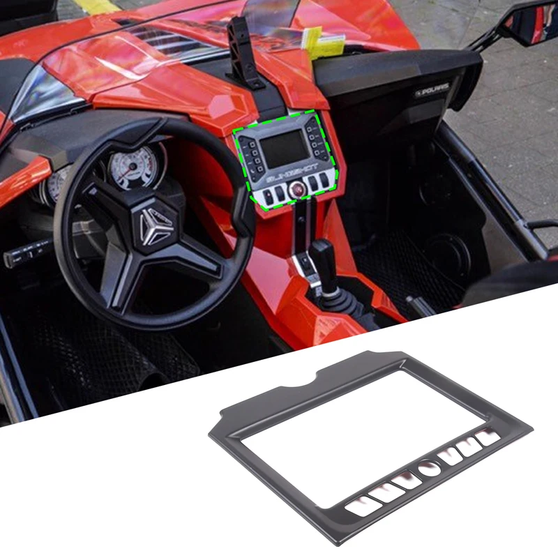 ABS Matte Black For Polaris Slingshot 2020-2023 Car Center Console Navigation Frame Water Cup Holder Steering Wheel Sticker Trim - view 4