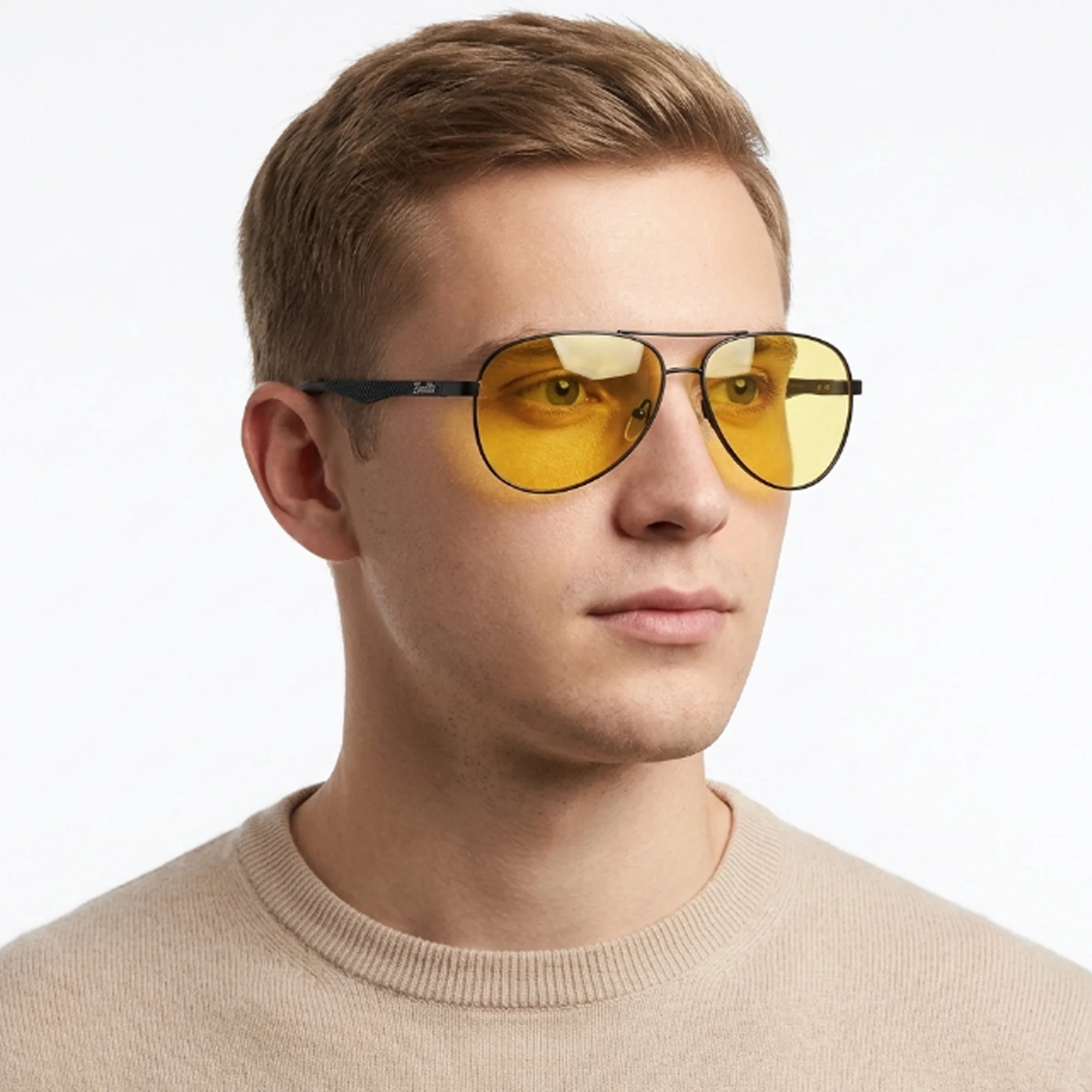 AIR EIGHT Carbon Fiber Temple Pilot Polarized Sunglasses for Men UV400 Protection Mirrored Lens Outdoor Driving Sun Glasses