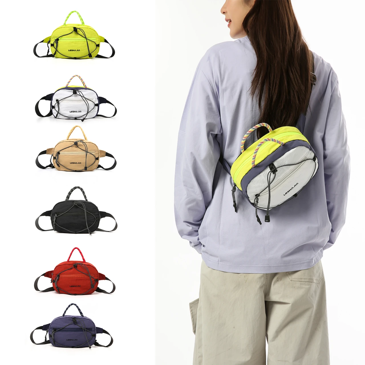 

Unisex Waist Pack – Lightweight Waterproof Nylon, Adjustable Belt with Phone Pocket for Travel & Daily Use